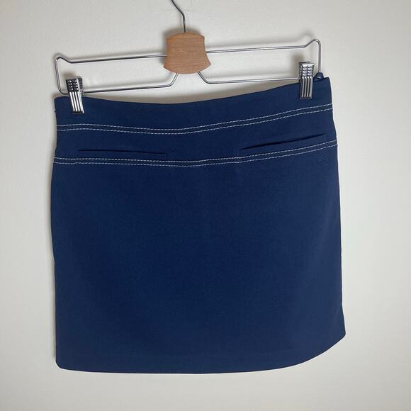 Tory Burch Sport Navy Pique Contrast Skirt Size Medium - Picture 6 of 8